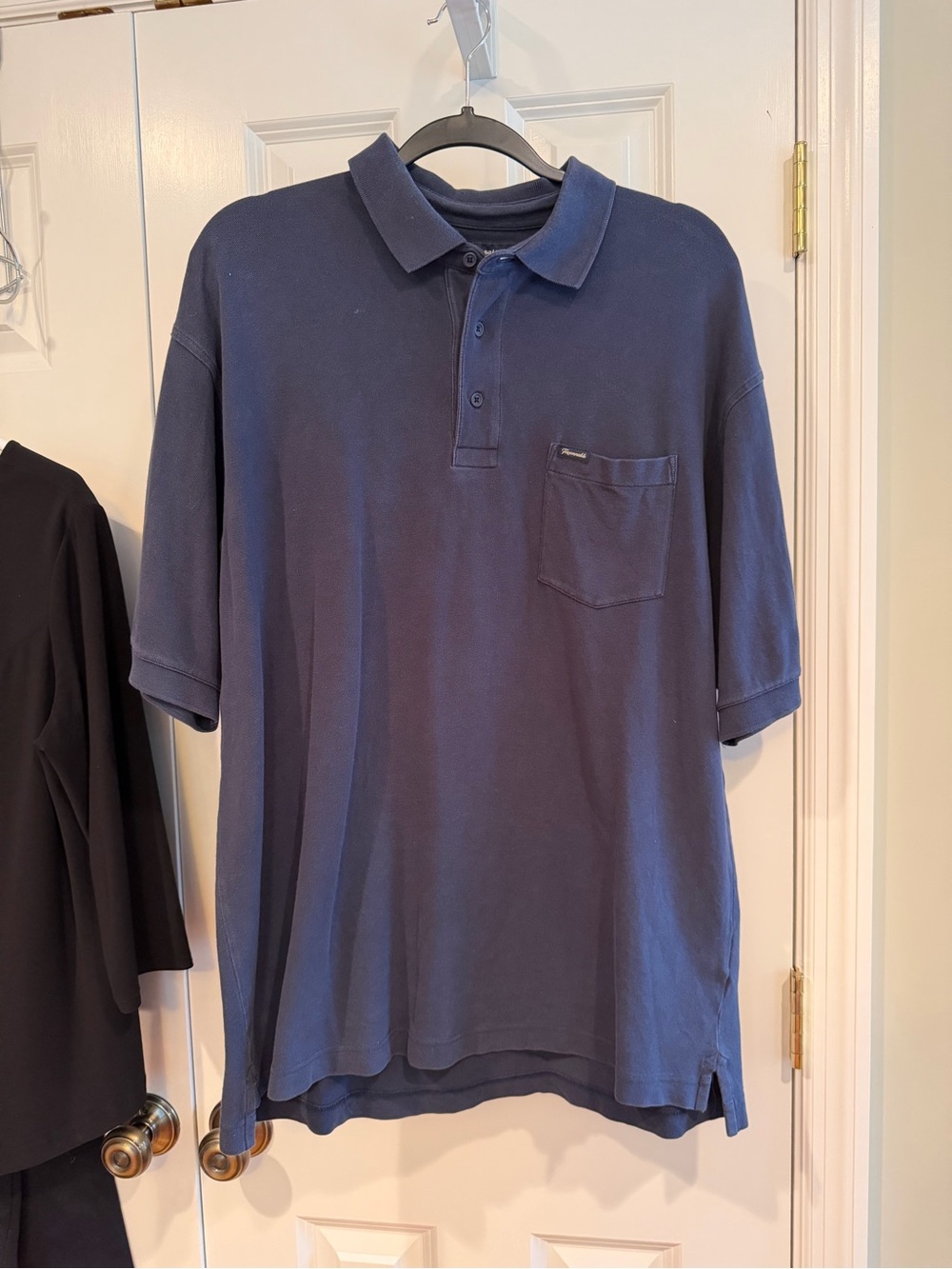 Faconnable Dark Navy Short-Sleeve Polo with Chest Pocket